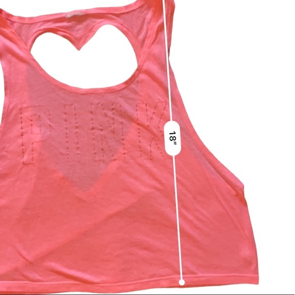 Victorias Secret PINK Open Back Heart Design Cropped workout lounge top - Picture 3 of 5